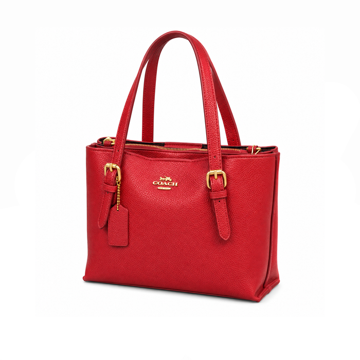 Bolso Tote Structured Classic Cherry Red Gold