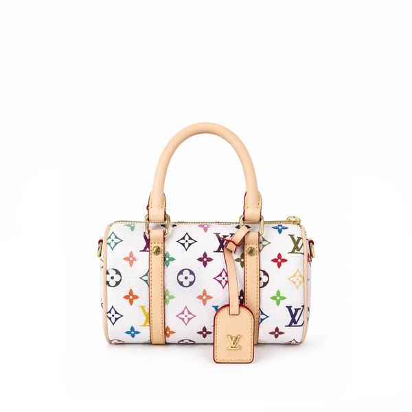 Bolso Mini Boston Monogram Multicolor – White Tan
