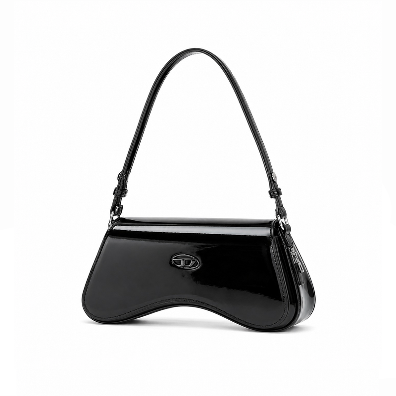 Bolso Shoulder Patent Curve – Black Tonal