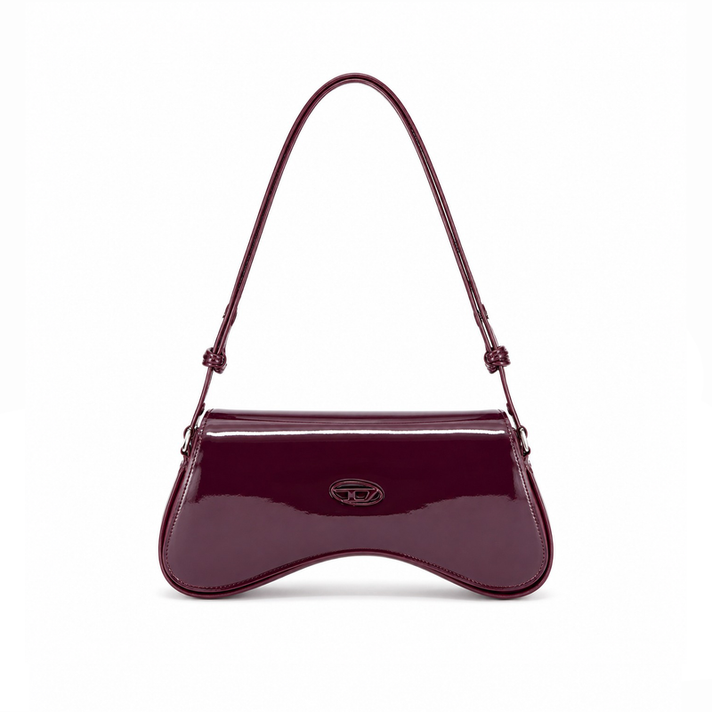 Bolso Shoulder Patent Curve – Burgundy Tonal