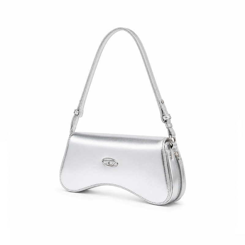 Bolso Shoulder Patent Curve – Silver Tonal