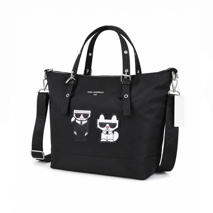Bolso Tote Graphic Patch – Black White