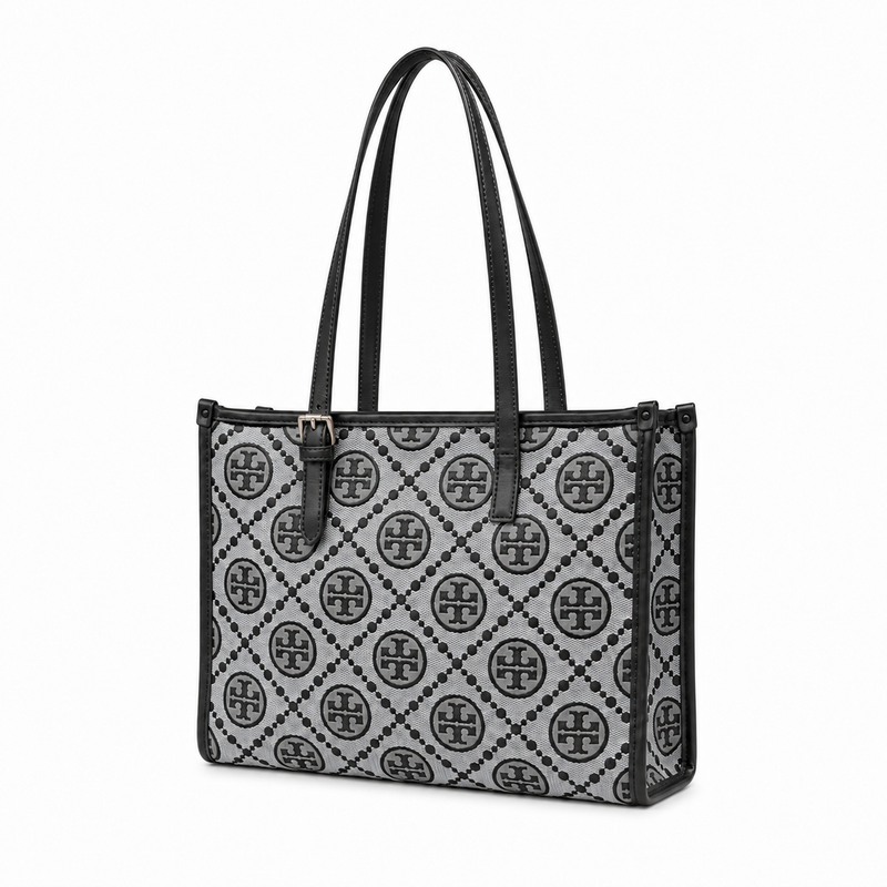 Tote Monogram Negro y Gris