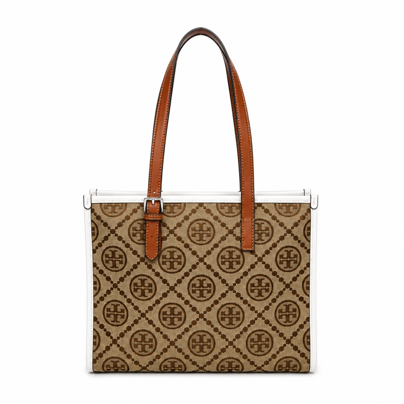 Tote Monogram Marrón con Blanco