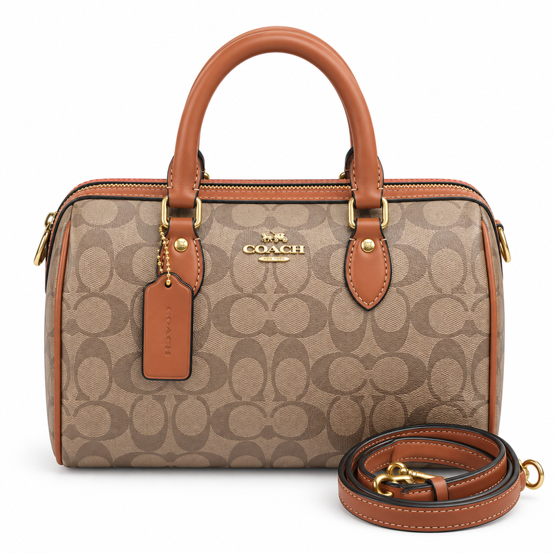 Bolso Satchel Signature Beige y Camel