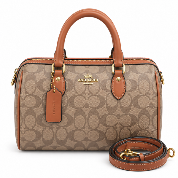 Bolso Satchel Signature Beige y Camel