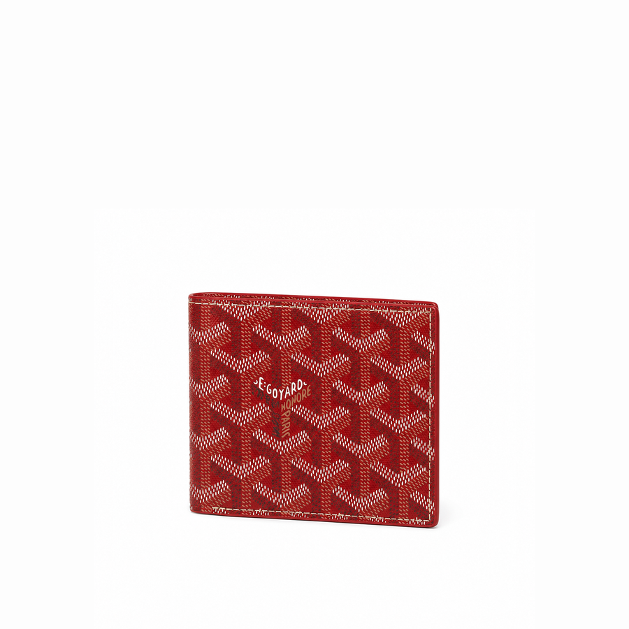 Billetera Bifold Signature Monogram – Burgundy Red