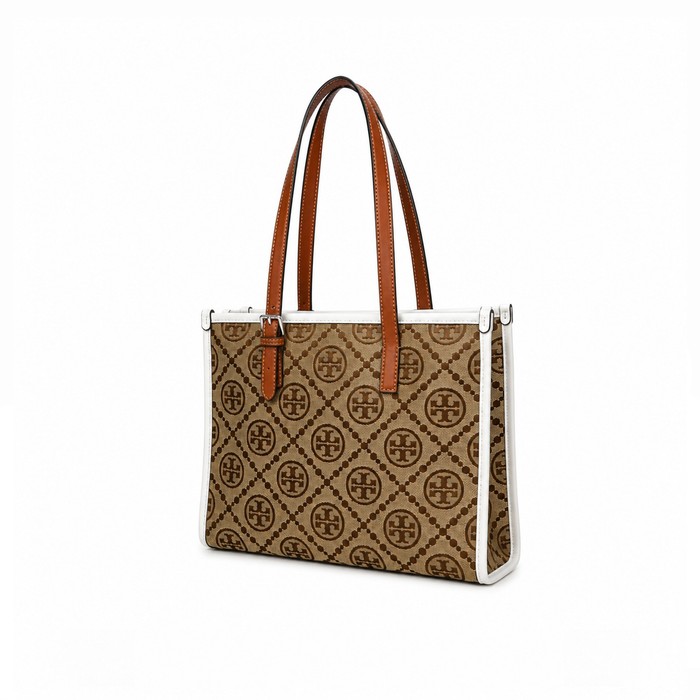 Bolso Tote Signature Monogram – Tan White