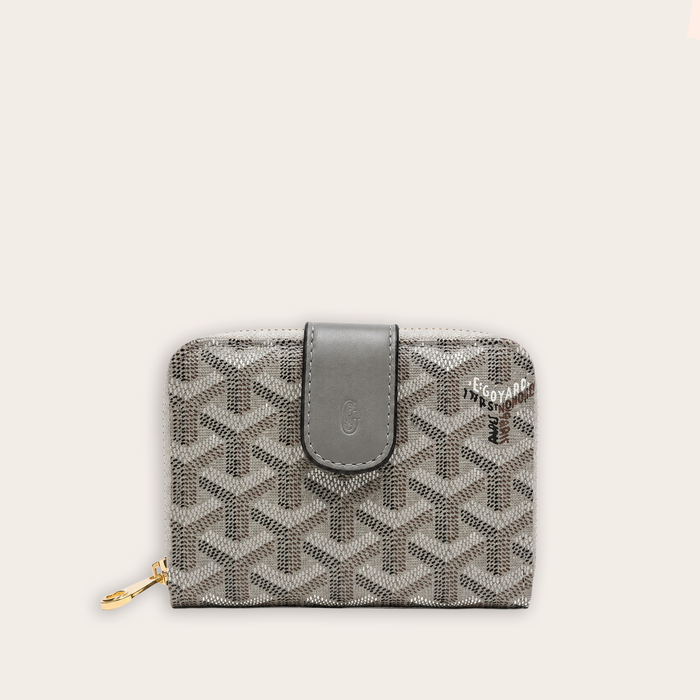 Billetera Compact Signature Monogram – Silver Grey
