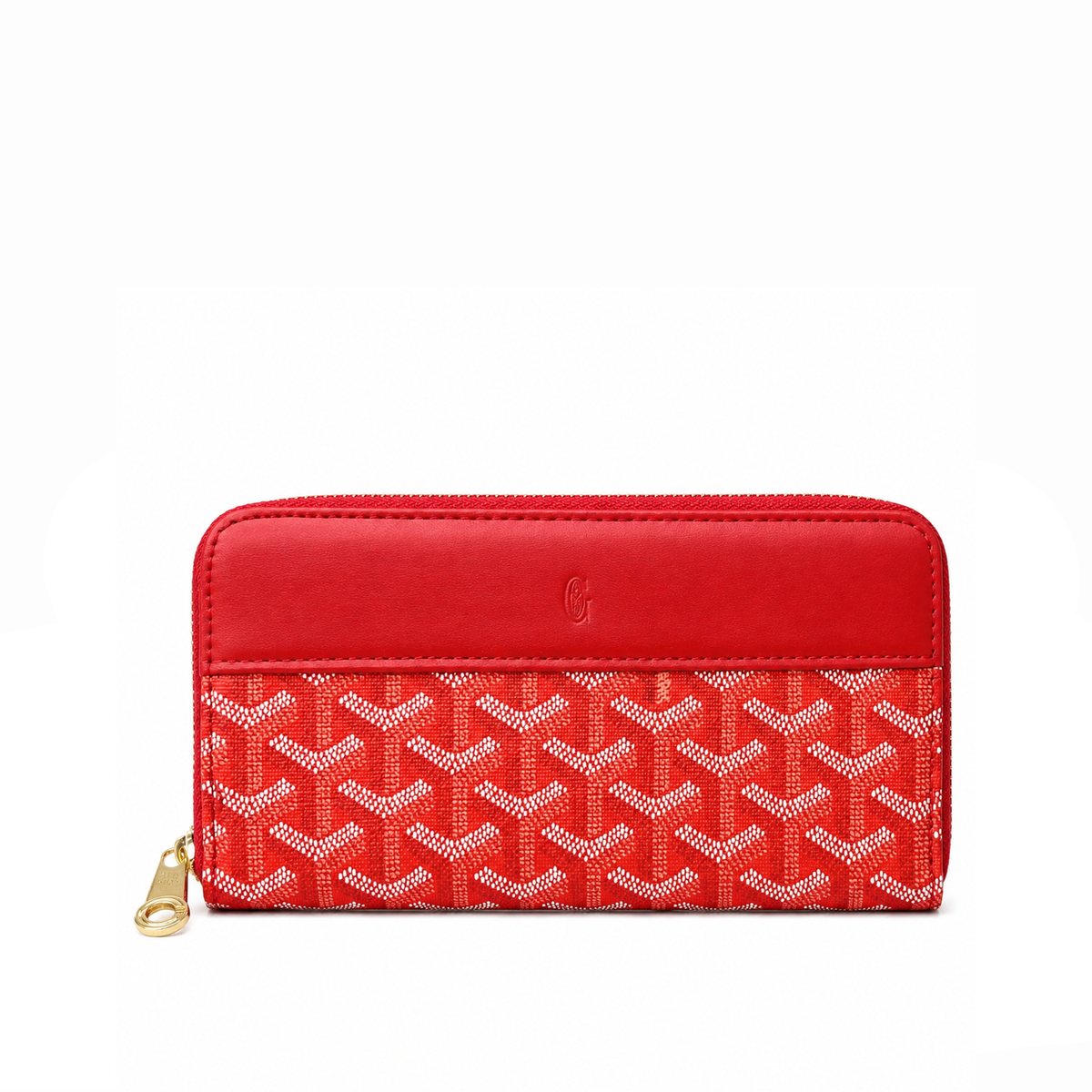 Billetera Zip Signature Monogram – Red Gold