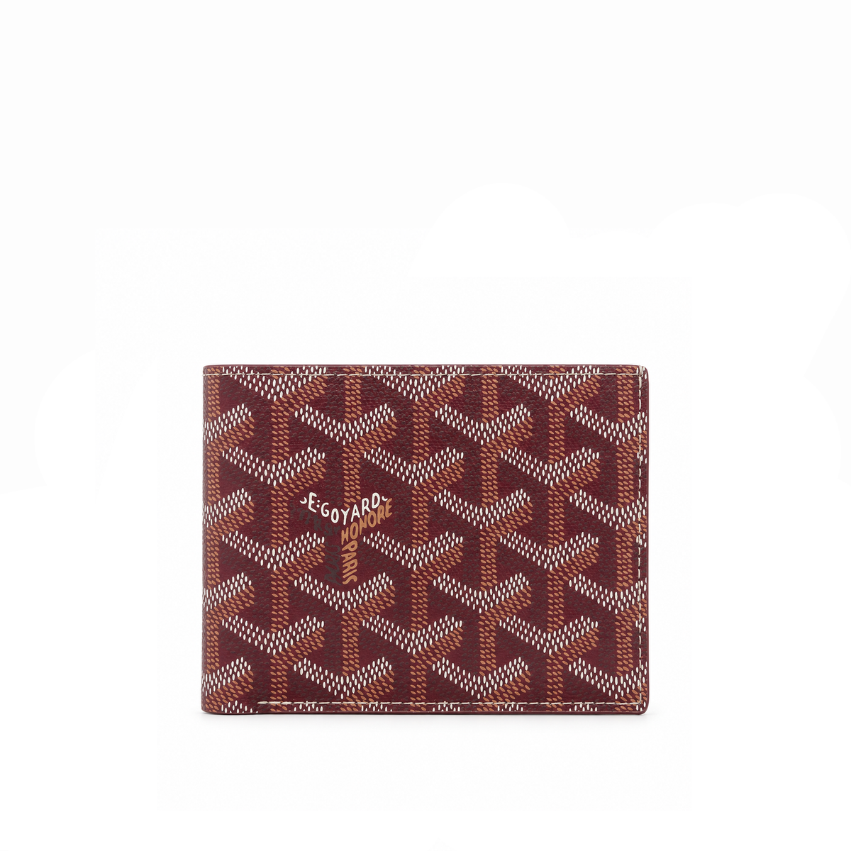Billetera Bifold Signature Monogram – Burgundy Brown