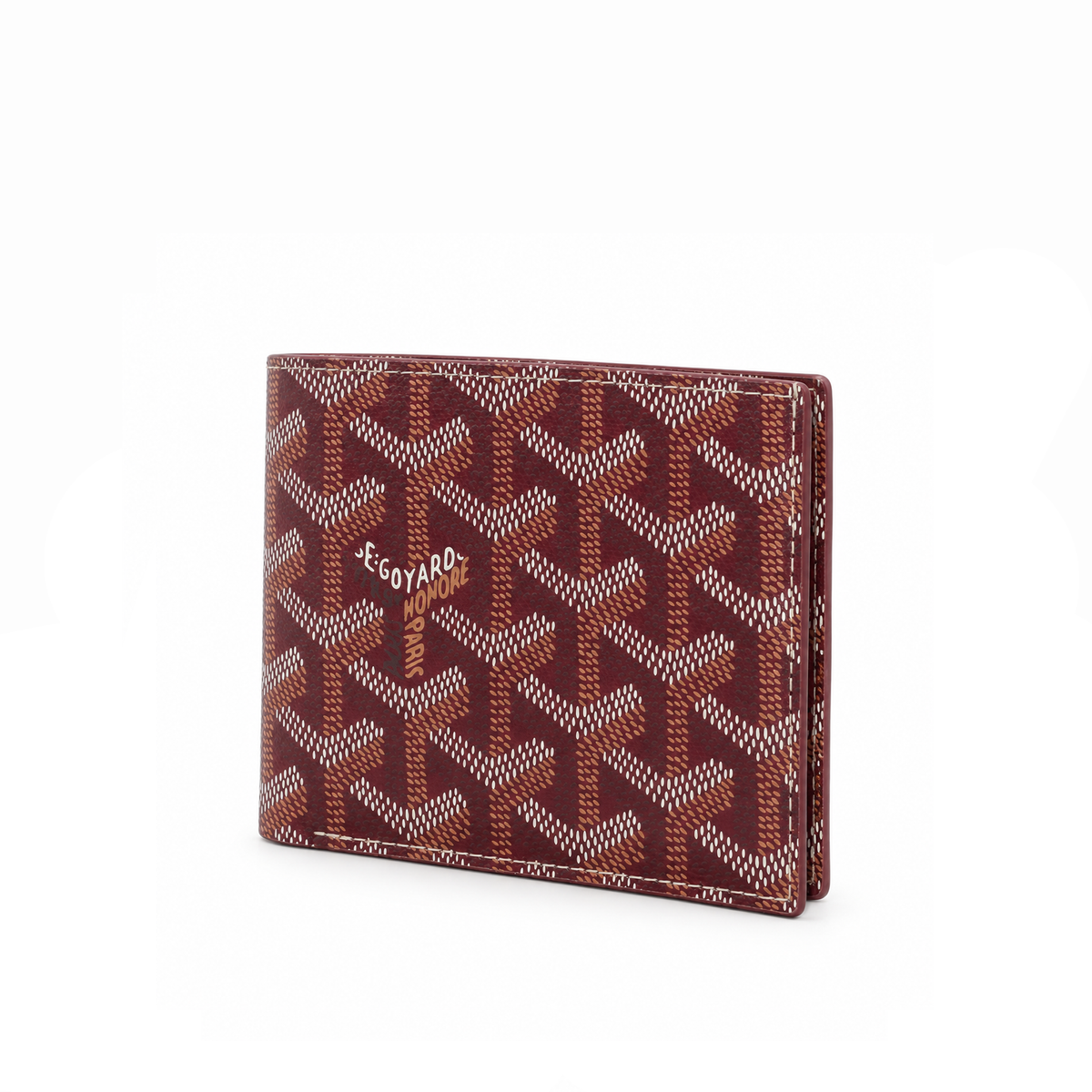 Billetera Bifold Signature Monogram – Burgundy Brown