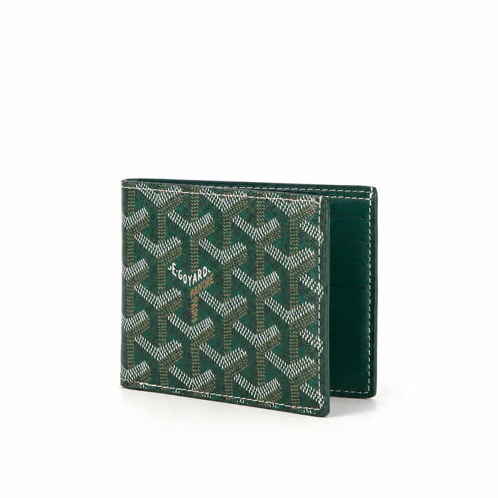 Billetera Bifold Signature Monogram – Emerald Gold
