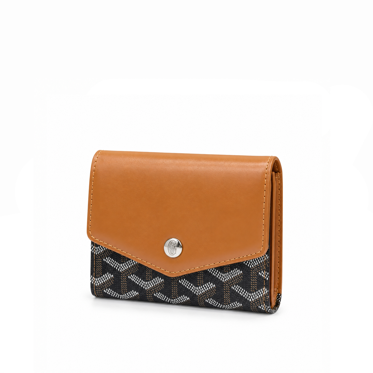 Billetera Compacta Signature Monogram Flap – Cognac Silver