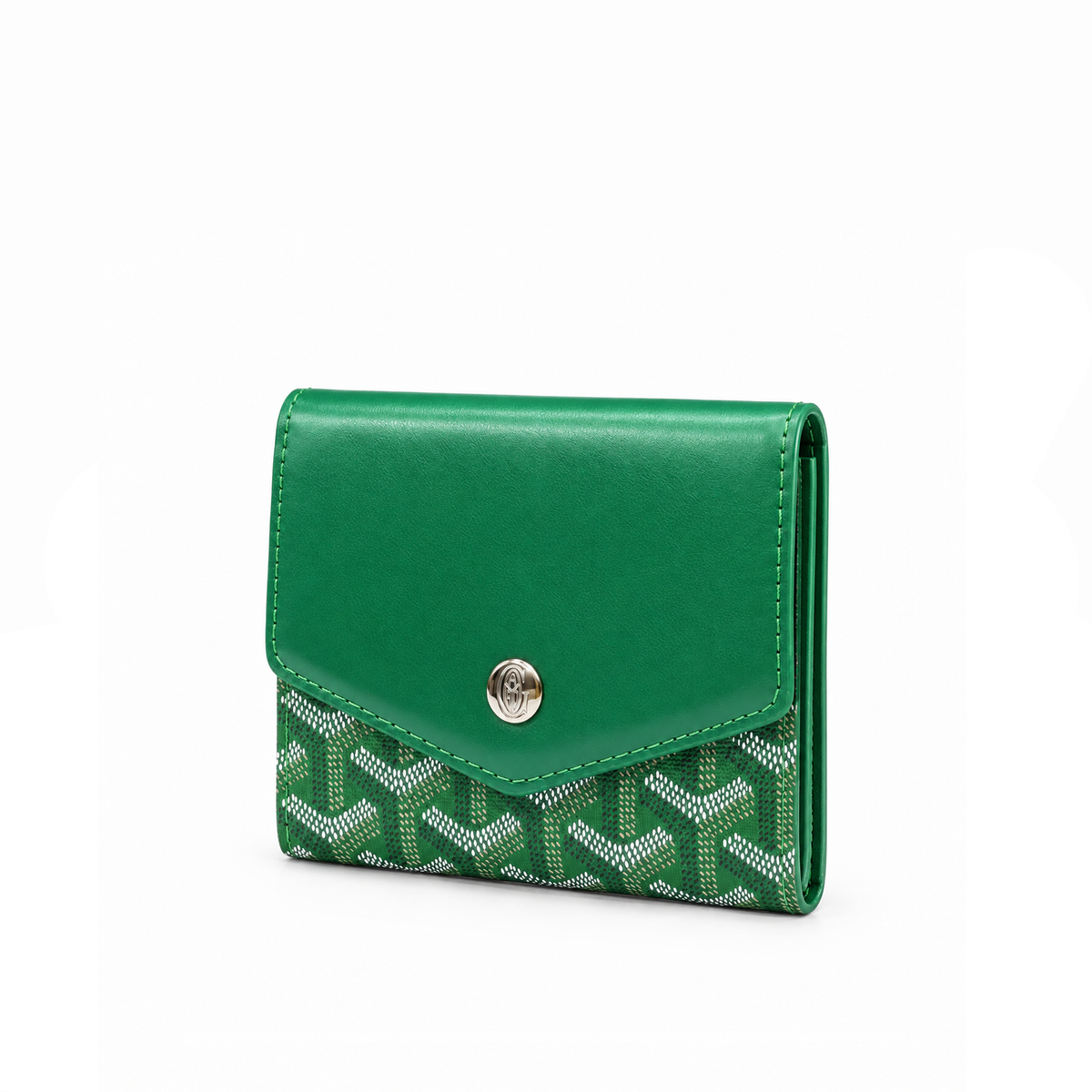Billetera Compacta Signature Monogram Flap – Emerald Silver