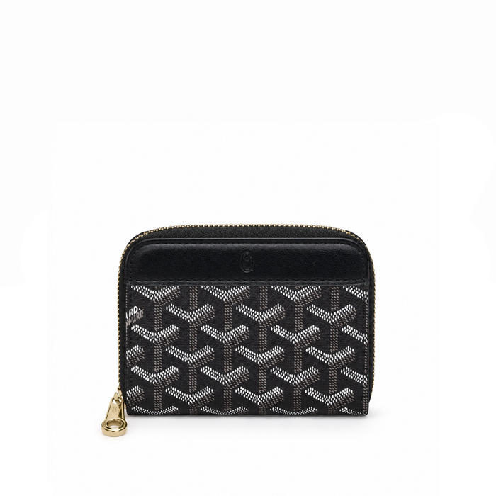 Billetera Compacta Zip Signature Monogram – Black Gold