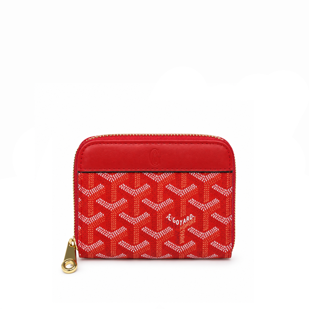 Billetera Compacta Zip Signature Monogram – Cherry Red Gold