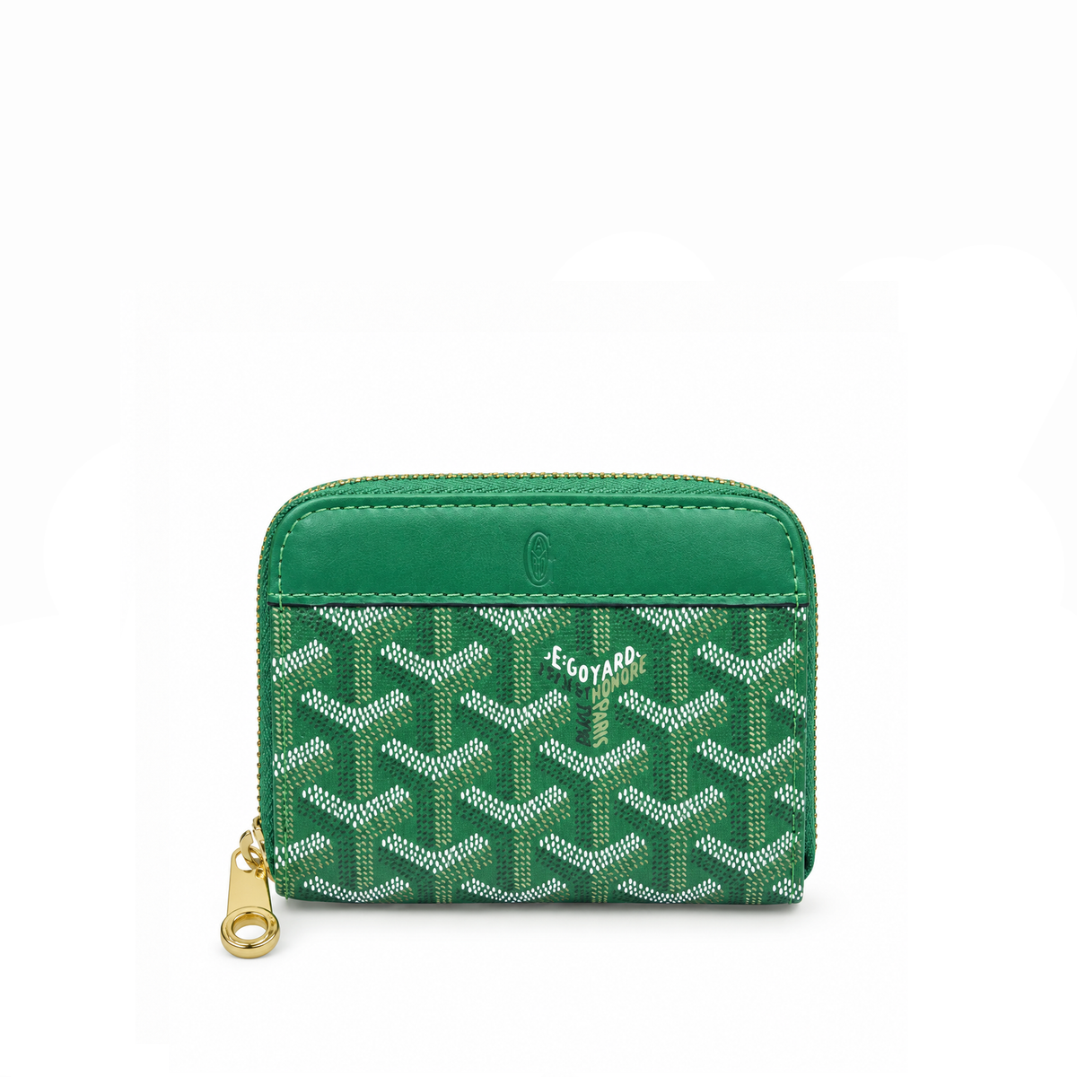 Billetera Compacta Zip Signature Monogram – Emerald Gold
