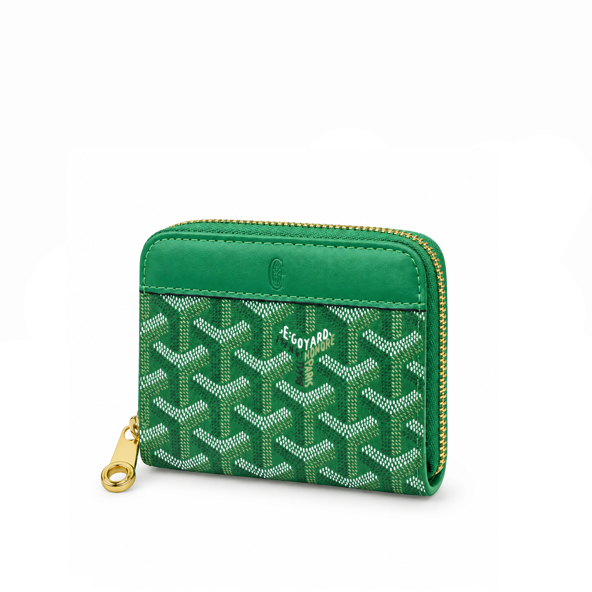 Billetera Compacta Zip Signature Monogram – Emerald Gold