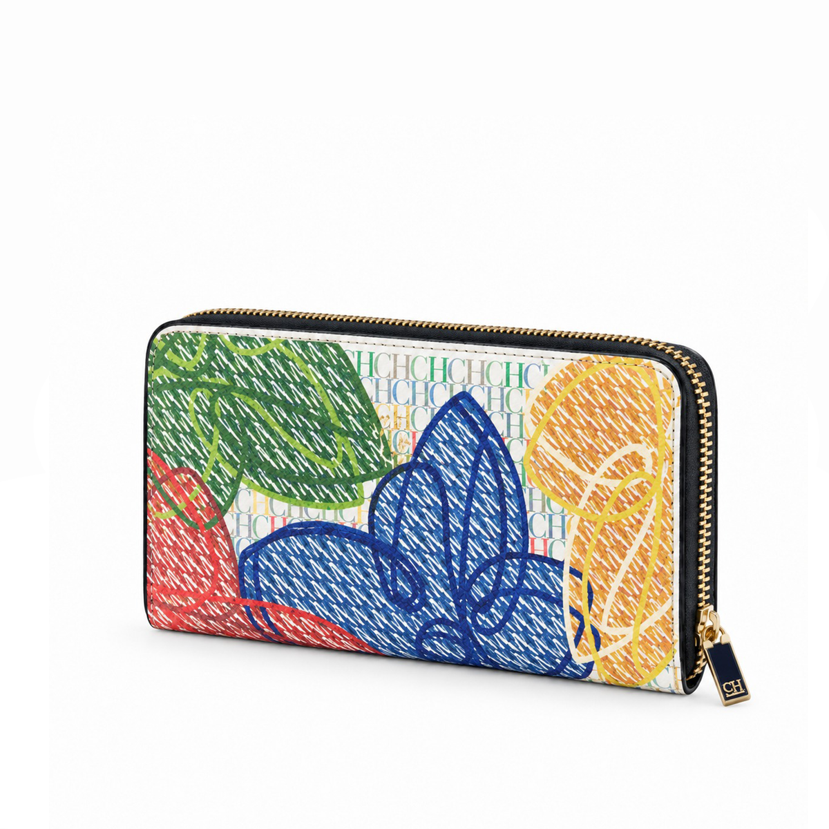 Billetera Larga Zip Around Graphic Monogram – Multicolor White