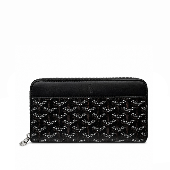 Billetera Zip Signature Monogram – Black Silver