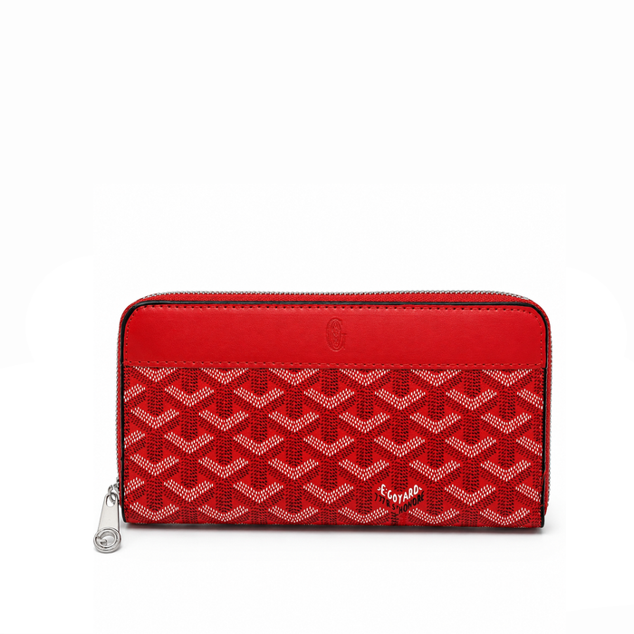 Billetera Zip Signature Monogram – Red Silver