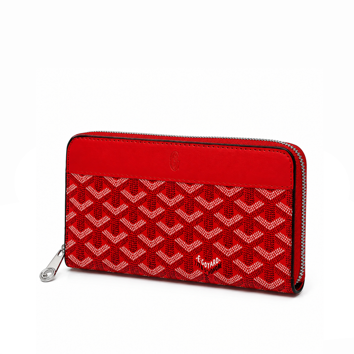 Billetera Zip Signature Monogram – Red Silver