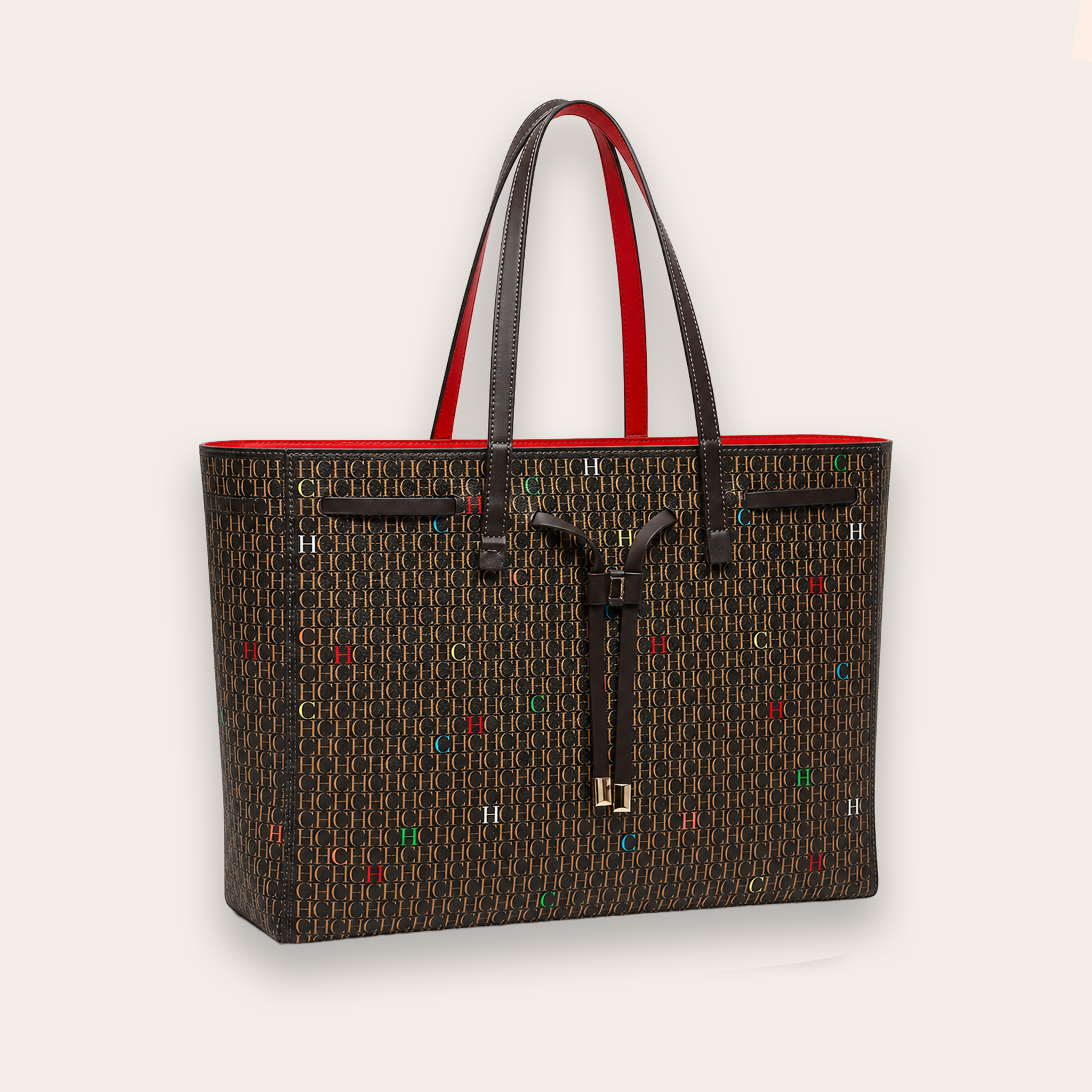 Bolso Carolina Herrera Monogram Tote – Brown Gold