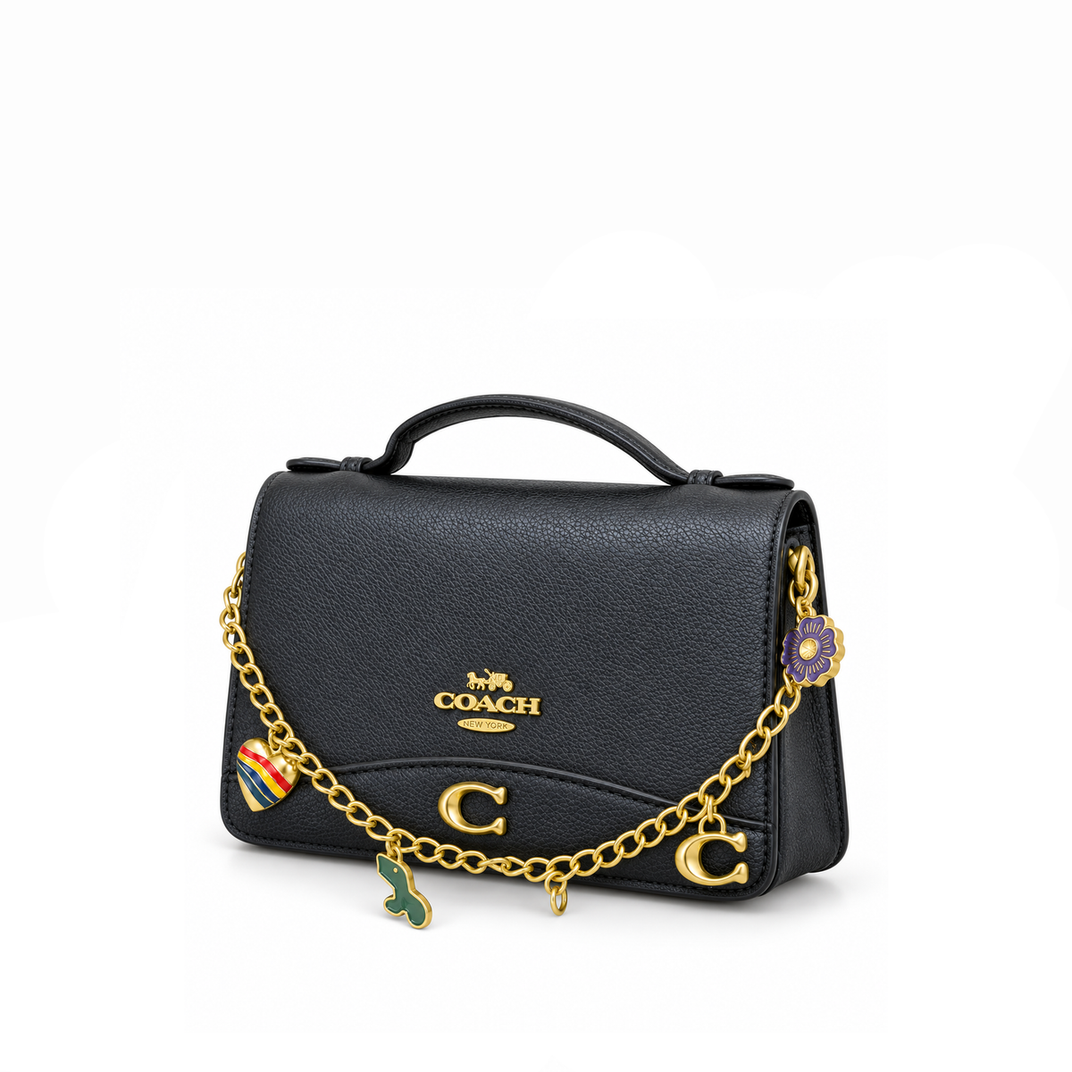 Bolso Crossbody Chain Charm Black Gold