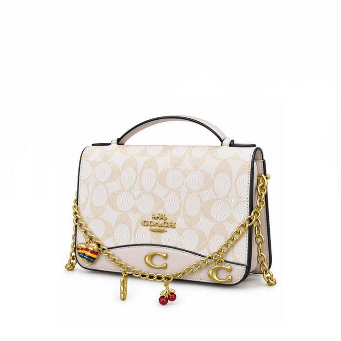Bolso Crossbody Signature Chain Charm Ivory Blush
