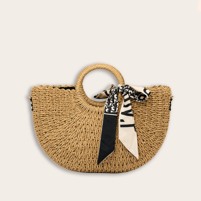 Bolso Handbag Woven Scarf – Natural Black