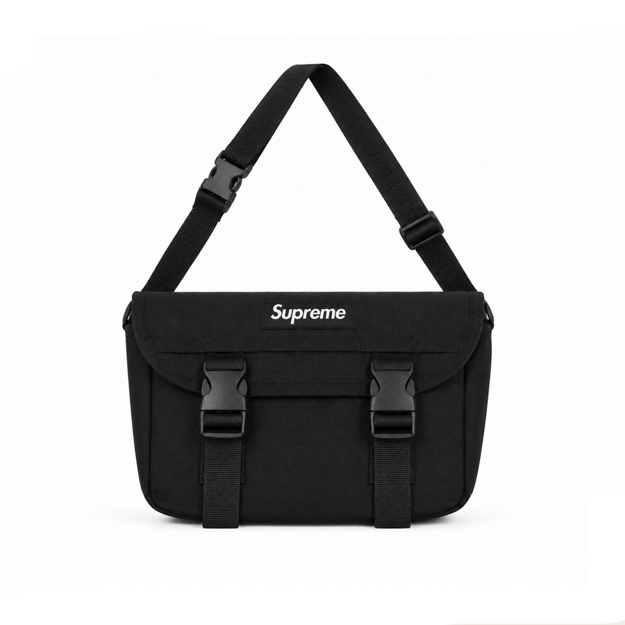 Bolso Messenger Utility Buckle - Black White