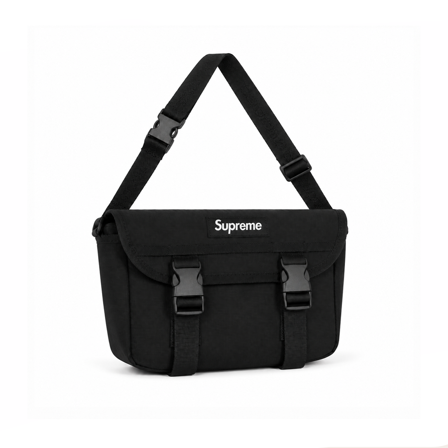 Bolso Messenger Utility Buckle - Black White