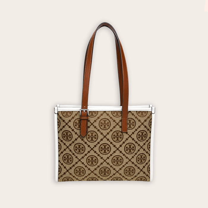 Bolso Tote Signature Monogram – Tan White