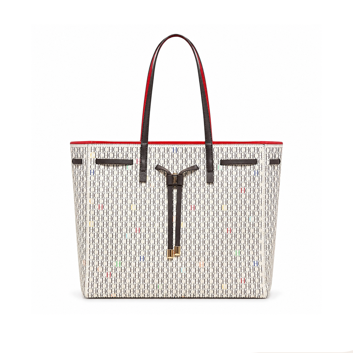 Bolso Tote Monogram Bow – Cream Black