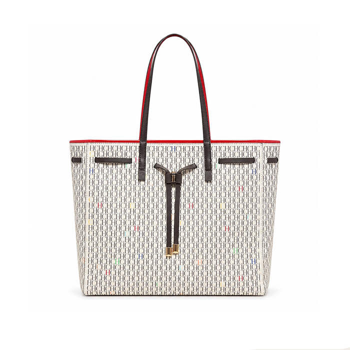 Bolso Tote Monogram Bow – Cream Black