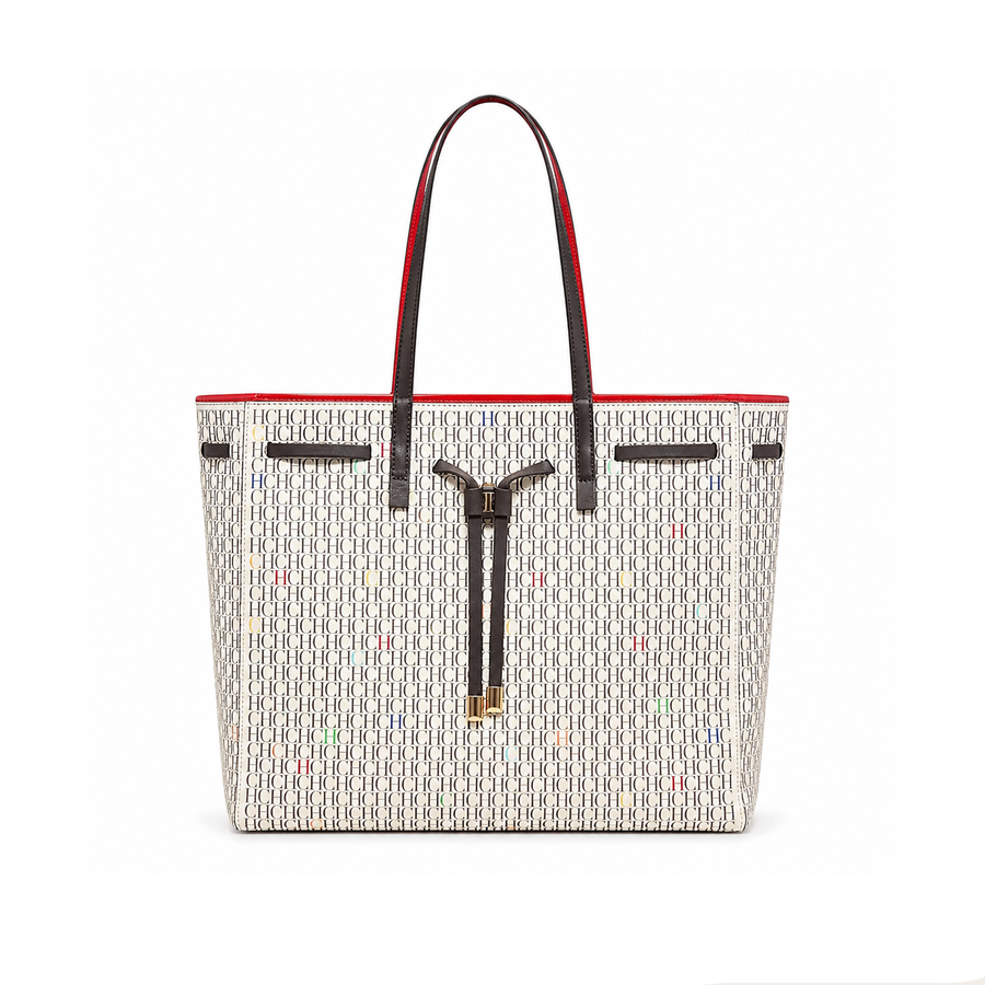 Bolso Tote Monogram Bow – Cream Black