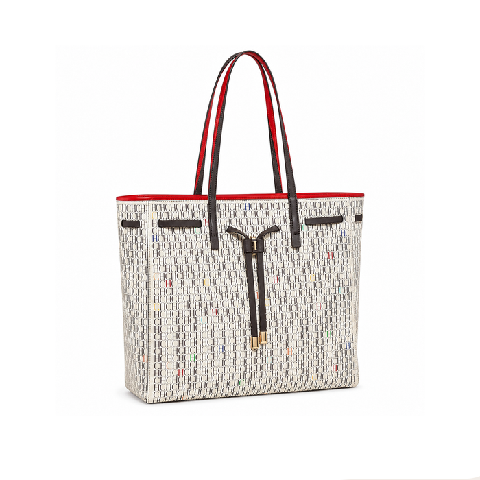 Bolso Tote Monogram Bow – Cream Black