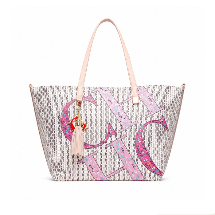 Bolso Tote Signature Graphic – Cream Pink