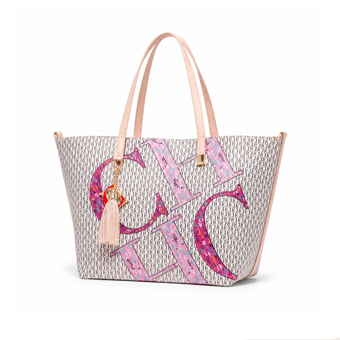 Bolso Tote Signature Graphic – Cream Pink