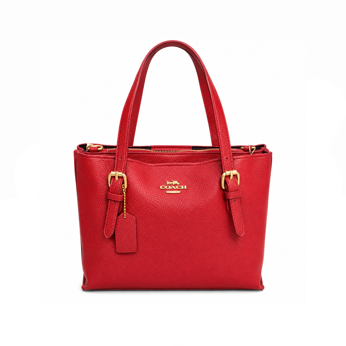 Bolso Tote Structured Classic Cherry Red Gold