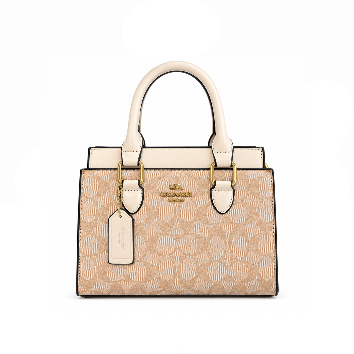 Bolso Tote Structured Signature Khaki Ivory