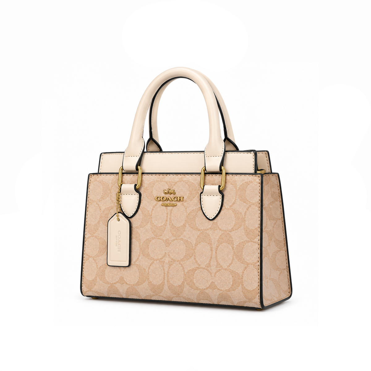 Bolso Tote Structured Signature Khaki Ivory