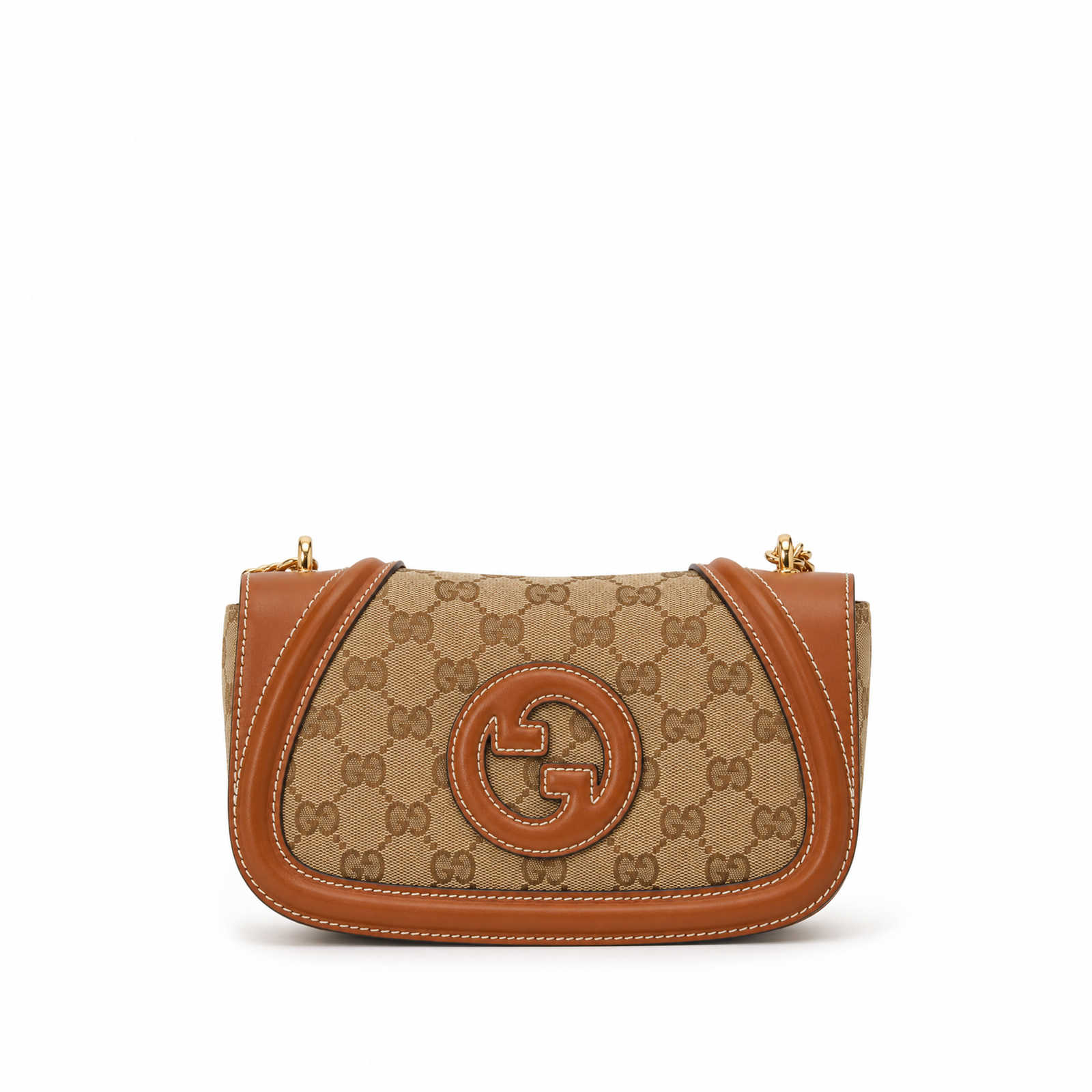 Bolso Crossbody Monogram Emblem – Beige Cognac