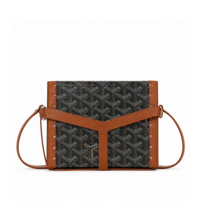 Bolso Crossbody Monogram Harness – Black Cognac