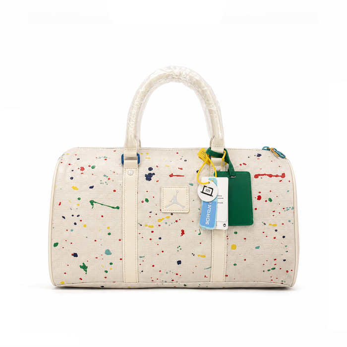 Bolso Duffle Paint Splatter Patch – Cream Multicolor