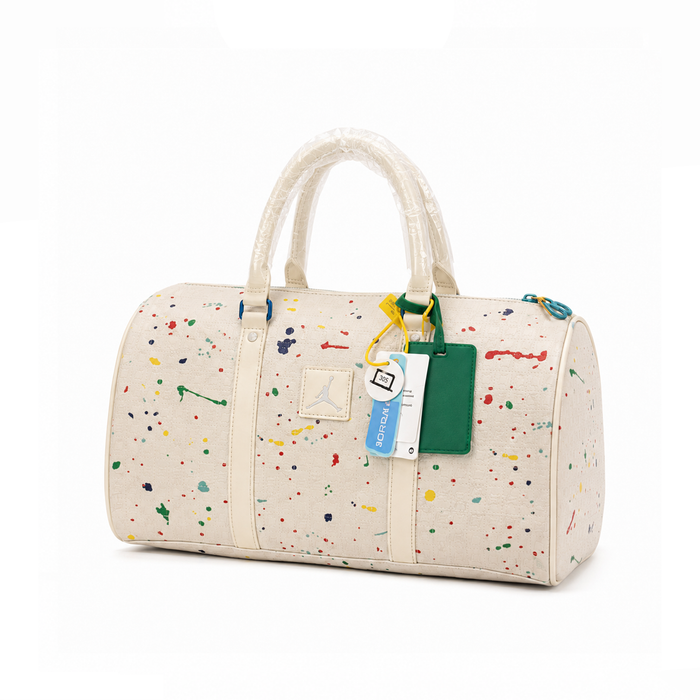 Bolso Duffle Paint Splatter Patch – Cream Multicolor