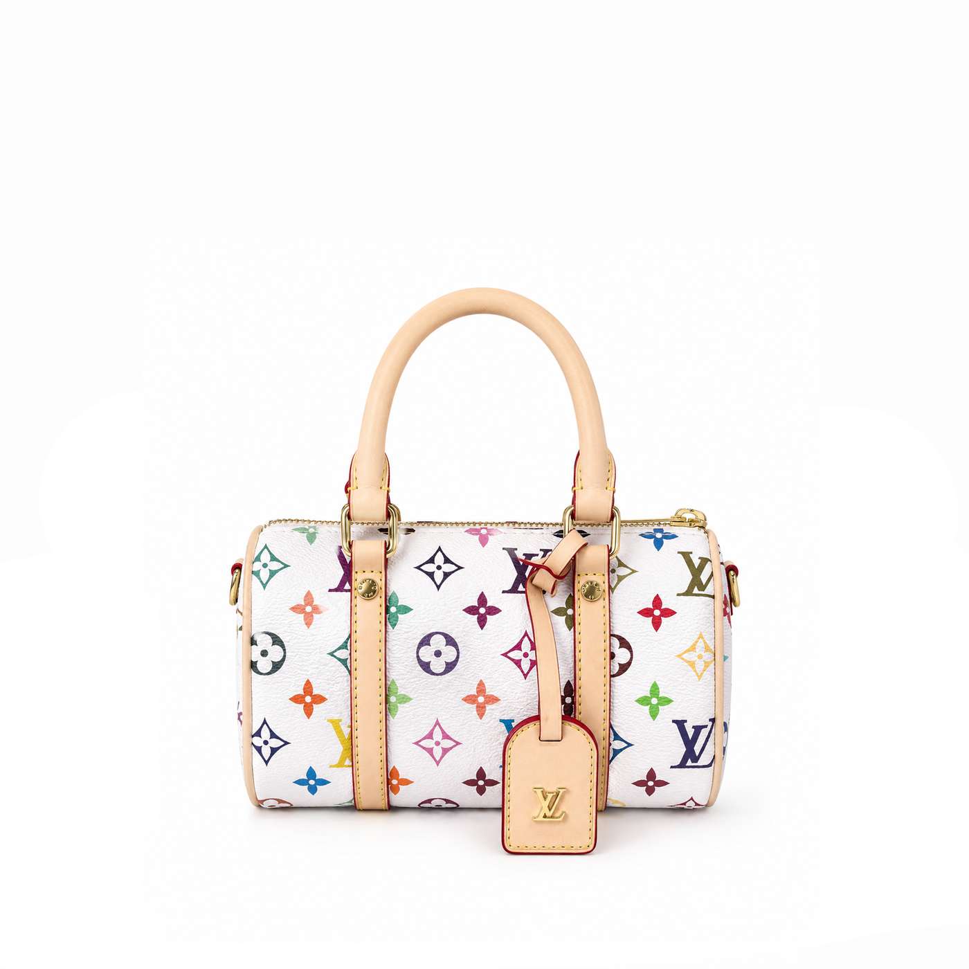 Bolso Mini Boston Monogram Multicolor – White Tan
