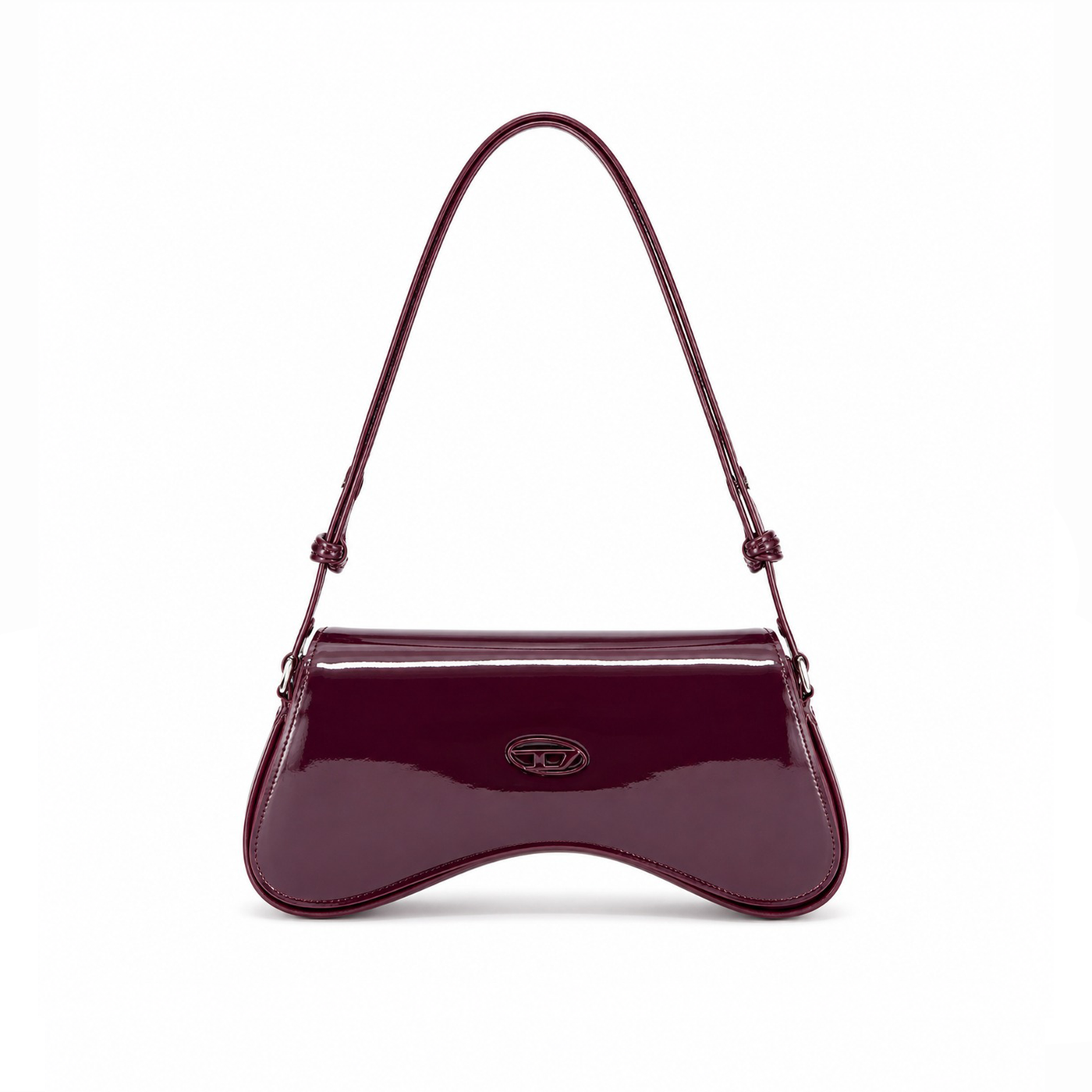 Bolso Shoulder Patent Curve – Burgundy Tonal
