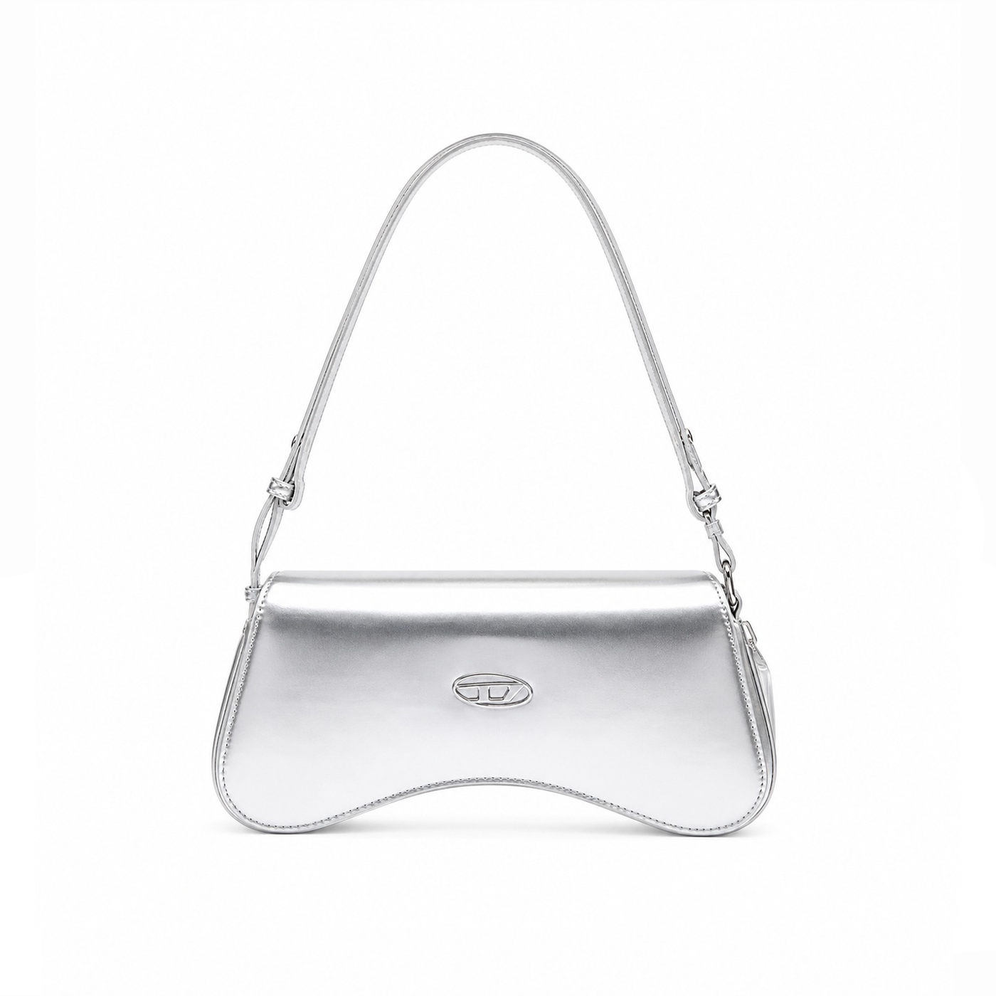 Bolso Shoulder Patent Curve – Silver Tonal